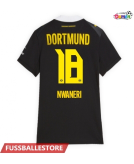 Günstige Borussia Dortmund Ethan Nwaneri #18 Auswärtstrikot Damen 2026-27 Kurzarm